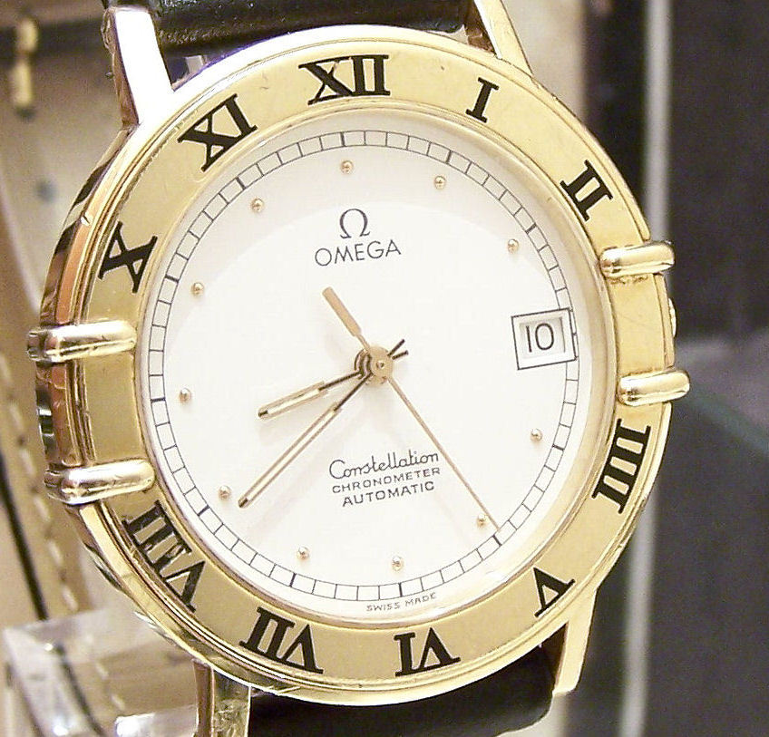 omega constellation gold automatic 